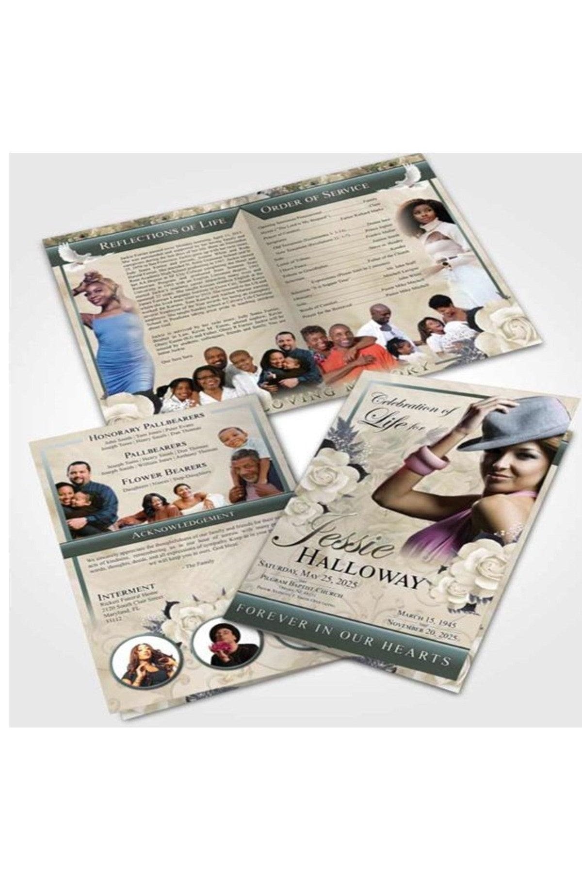 Blossom Collection Colors Obituaries - 4 and 8 Pages Bifold- 8.5x11 and 11x17 is priced at 100 - Freedom Printing