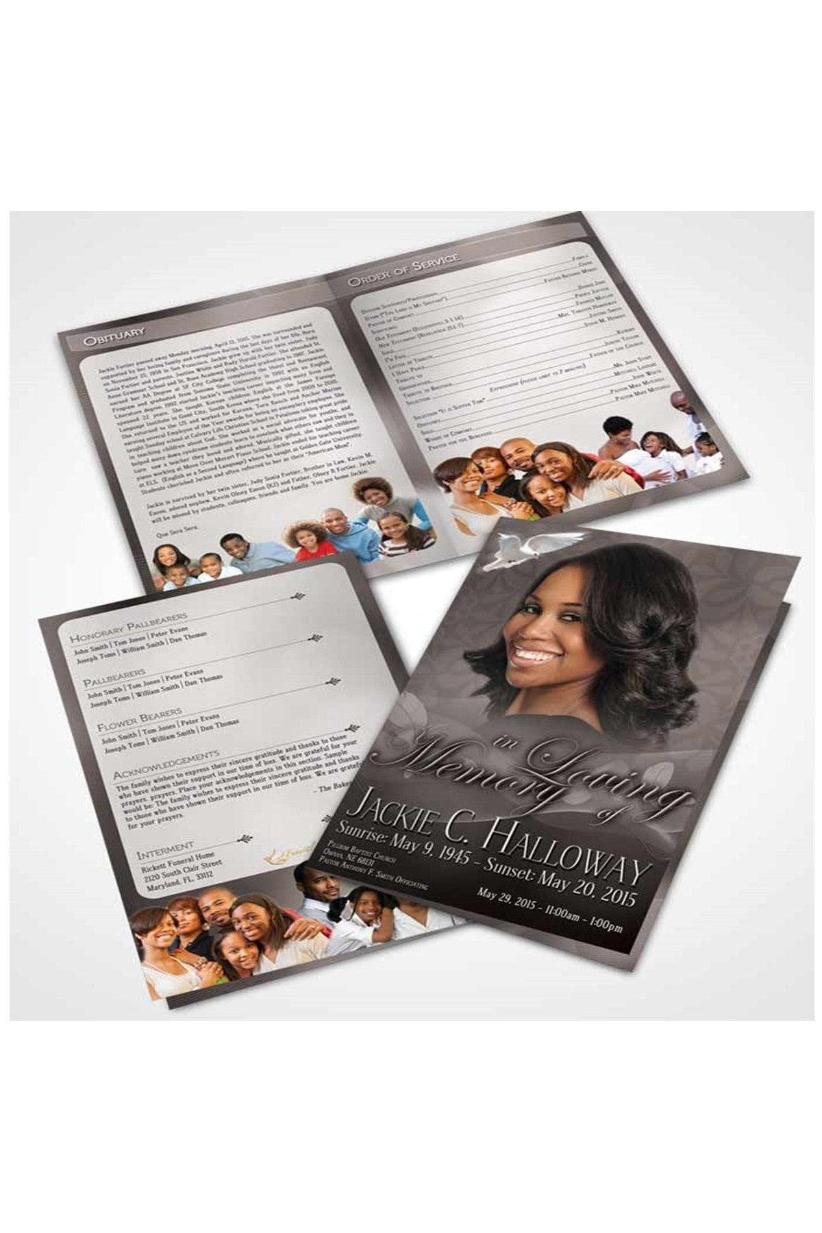 Divinity Collection Colors Obituaries - 4 and 8 Pages Bifold- 8.5x11 and 11x17 is priced at 100 - Freedom Printing
